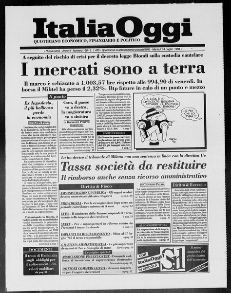 Italia oggi : quotidiano di economia finanza e politica